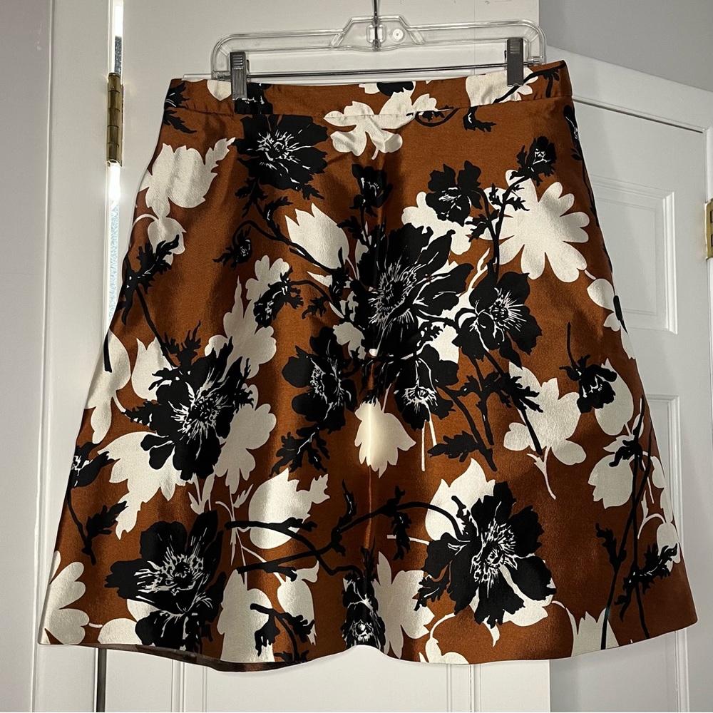 J. Crew Brown and Black Pleated Mini Skirt